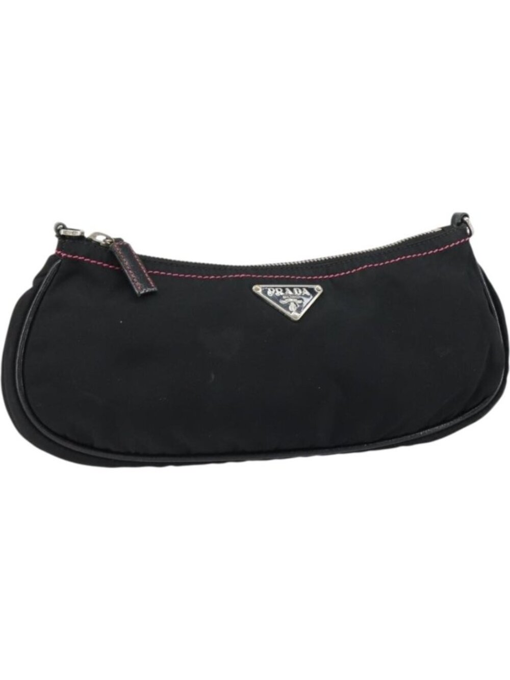 PRADA Accessory Pouch Nylon Black Silver